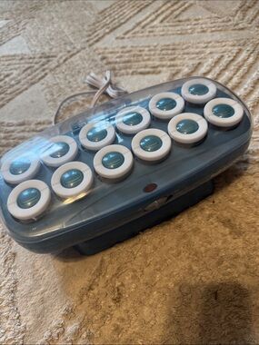 Babyliss Electric Hair Roller Set in Blue and White